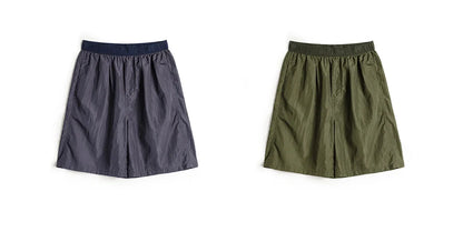 Men's Amekaji Shorts Summer Retro Oversized Wide Leg Casual Shorts Elastic Waist Cargo Breathable Men's Streetwear Shorts