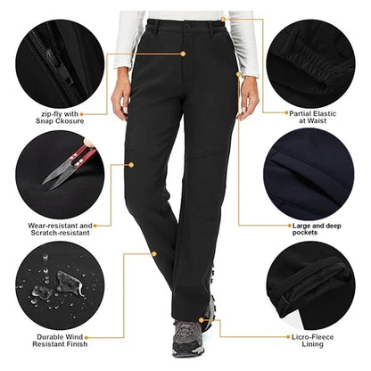 Windproof Thermal Pants for Women, Soft Trousers for Hiking, Camping, Outdoor Sports, Mountain Climbing, Travel, Winter