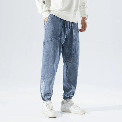 Korean Popular Clothes Jeans Casual Men Loose Fit Stretch Spandex Denim Jogger Pant Male Hip Hop Streetwear Trouser Big Size 8XL