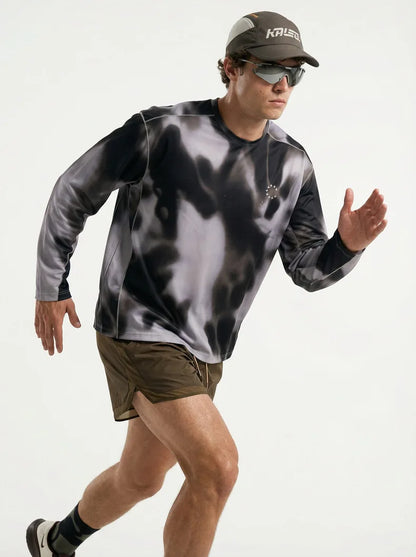 Men's Digital Camo Long-Sleeved T-Shirt: Lightweight, Breathable, Moisture-Wicking—Ideal for Outdoor Sports & Fitness