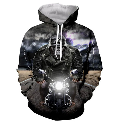 Motorcycle Motocross Printed Hoodies for Men New Fashion Long Sleeves 3D Sports Sweatshirts Jacket Oversized Clothes