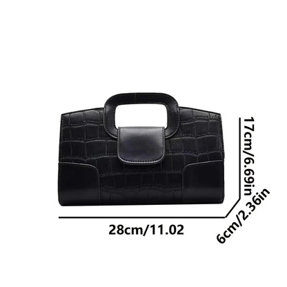 2025 New Crocodile Grain PU Leather Handbag for Women Vintage Large Capacity Evening Bag Simple Elegant Party Clutch Bag Shoulde