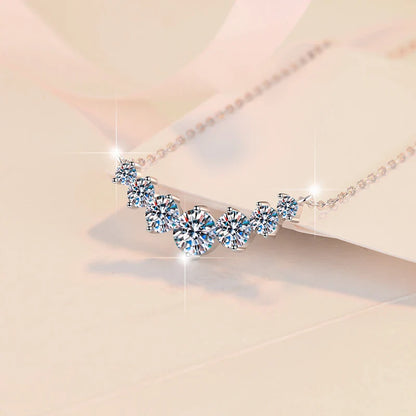 U-Smile Moissanite Necklace D VVS1 for Women D Color Sparkling Lab Diamon Luxury Necklaces 925 Sterling Silver with Certified