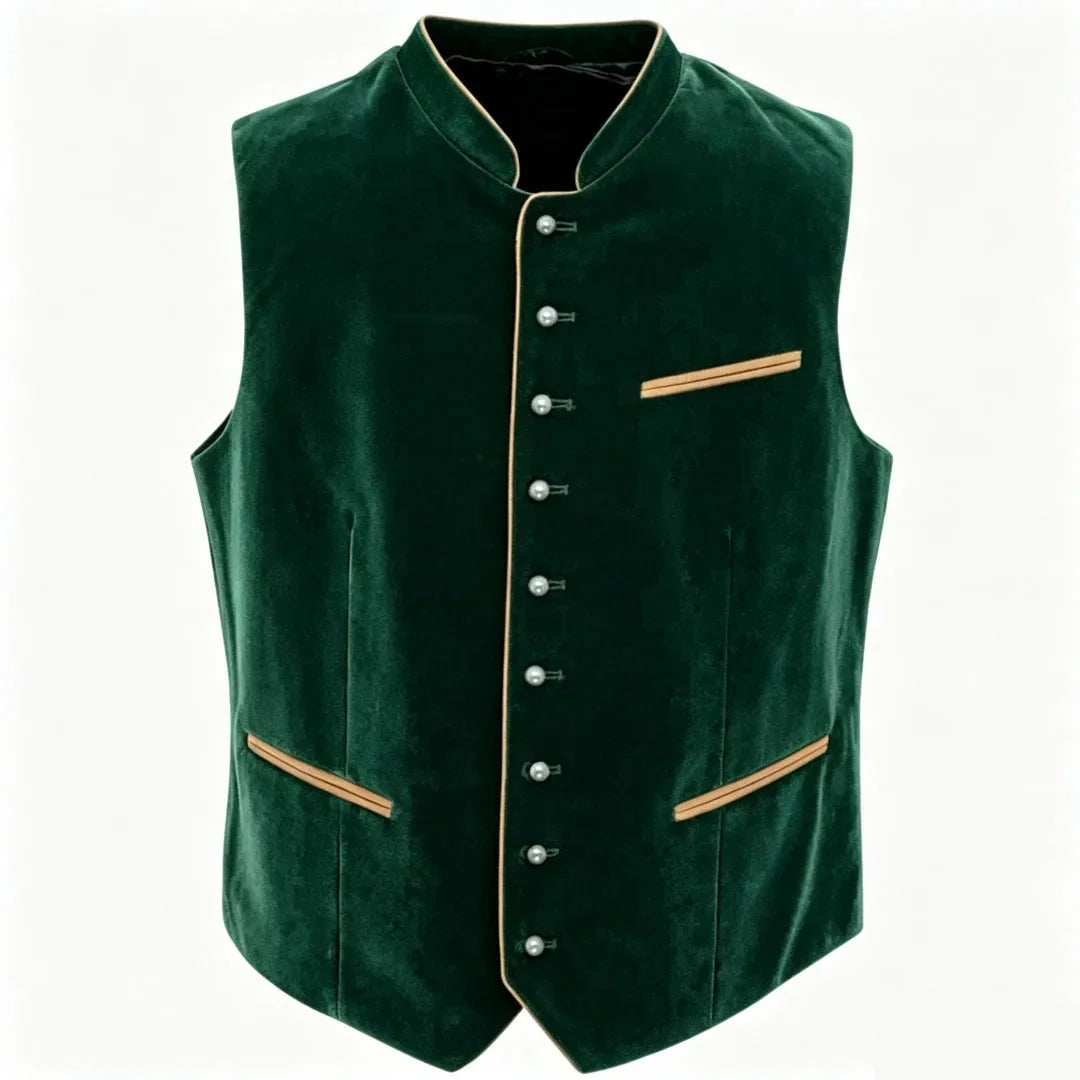 Men Vest Black Suede Velvet High Neck Single Breasted Waistcoat For Wedding Banquet Business Work Casual Daily Men Suit Vest
