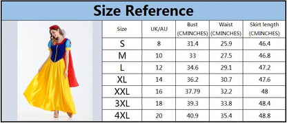Adult Cosplay Dress Snow White Girl Princess Dress Women Adult Cartoon Princess Snow White Halloween Party Costume