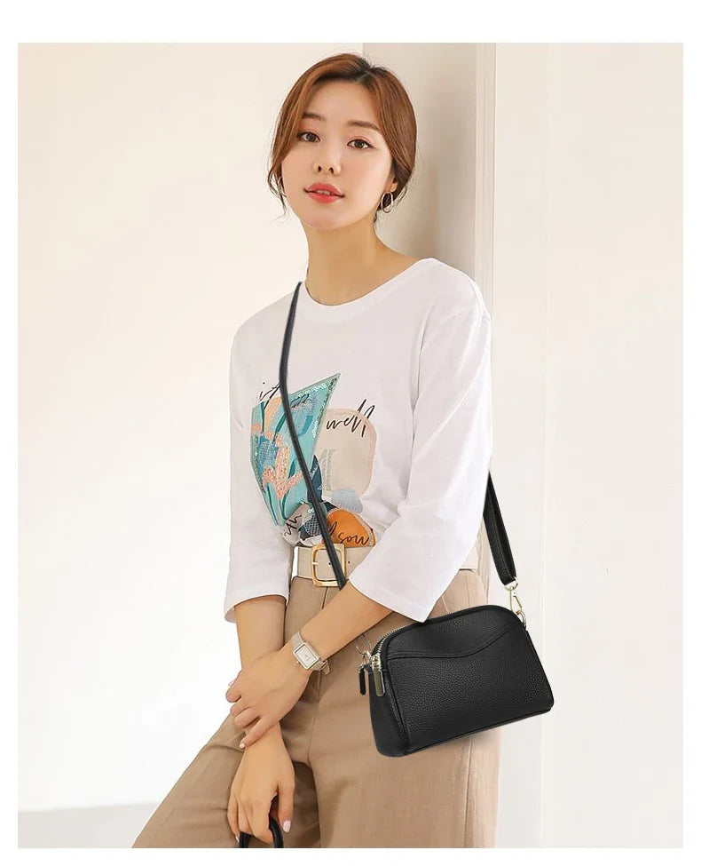 100% cowhide Womens New Korean Fashion Ladies Shoulder Bag Trend Handbags Retro Designer Luxury Female Totes Handbag for Girls