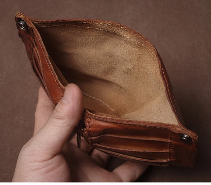 Luxury Brand Men's Genuine Leather Wallet High Quality Vintage Bifold Money Clip Credit Card Holder with Zipper Coin Pocket