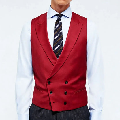 Men Vest Pink Double Breasted With Lapel Solid Waistcoat For Wedding Banquet Business Work Office Casual Daily Men Suit Vest