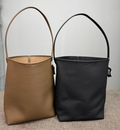 Bucket Bag Large Women's Bag Tote Bag Shoulder Bag Luxury Designer Genuine Leather Handbag Japanese Popular Bag Soft Row