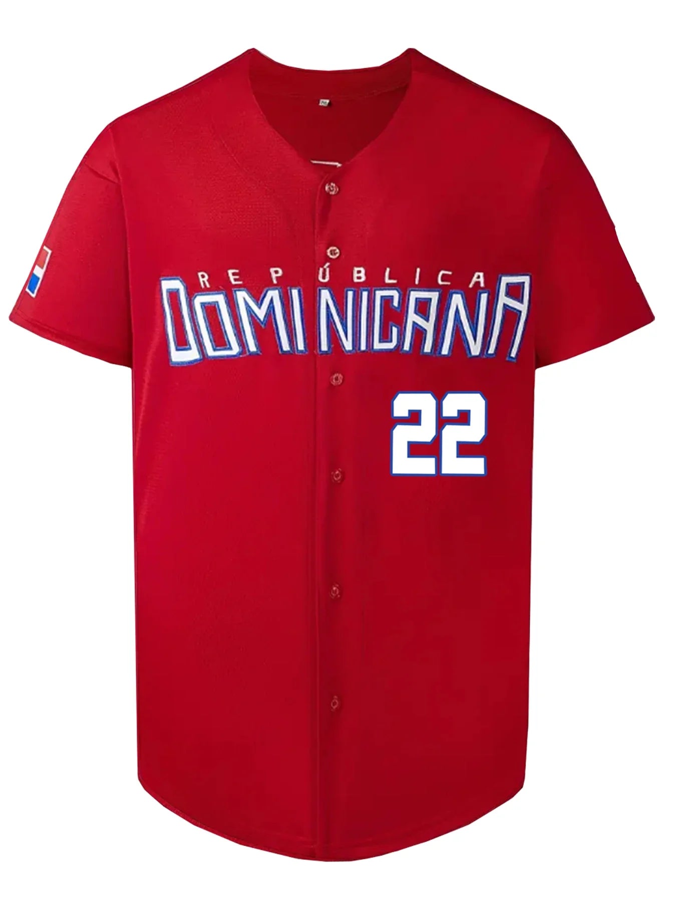 Men's 22 Dominicana Baseball Jerseys 90s Hip Hop Button Down Baseball Shirts for Party Stitched