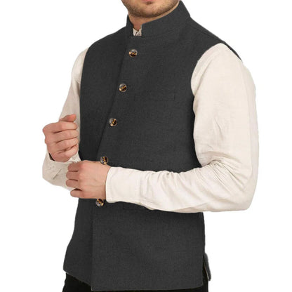 Men Vest Silver Herringbone Solid Color Waistcoat For Wedding Business Banquet Work Formal Daily Casual Men Suit Vest