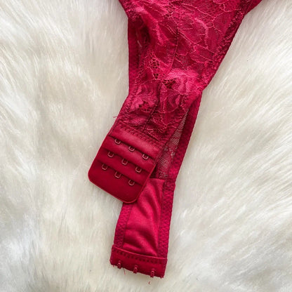 Sexy Lace Push Up Bodysuit See Through Mesh Patchwork Sleeveless Slim Thin One Pieces Elegant Women's Strappy Lingerie