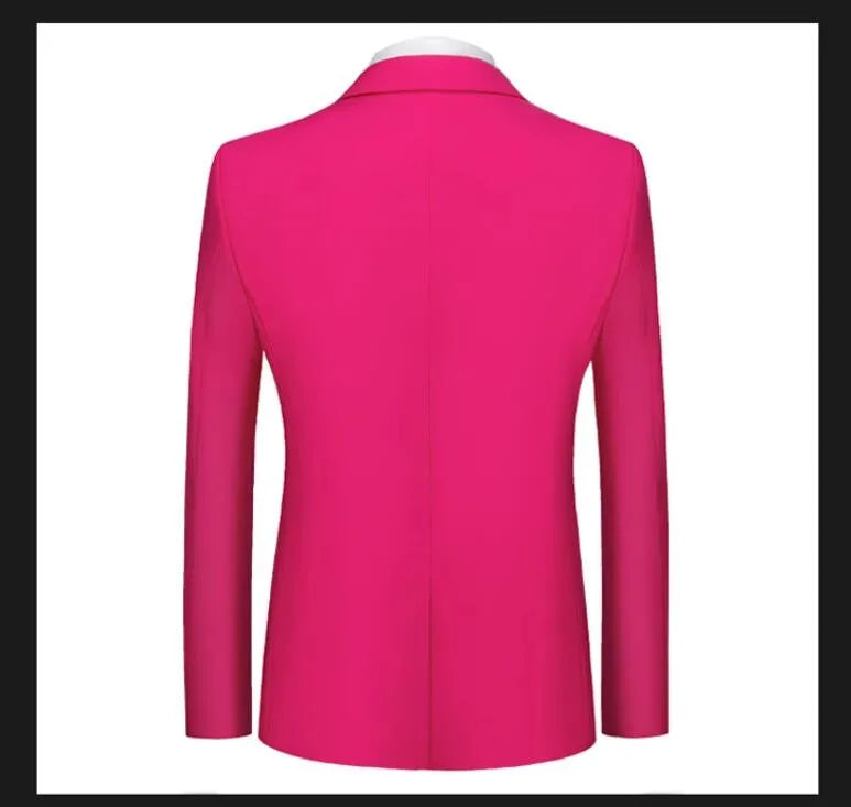 New Male Solid Colour Formal Suit Jacket 21 Colours Available Men Wedding Prom Party Tuxedo Blazer Slim Fit Coats