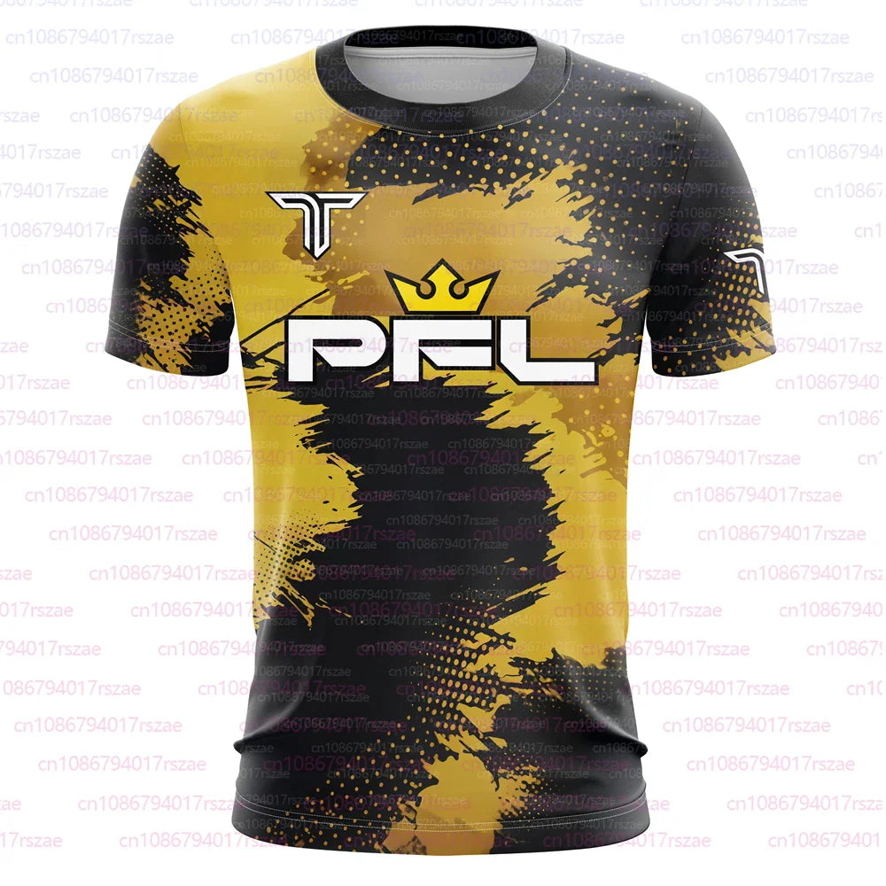 PFL Walk 2025 Boxing Jersey Men Summer Sparring MMA Uniform Clothing Outdoor Sports Short Sleeve Supporter T-Shirt Oversized Top