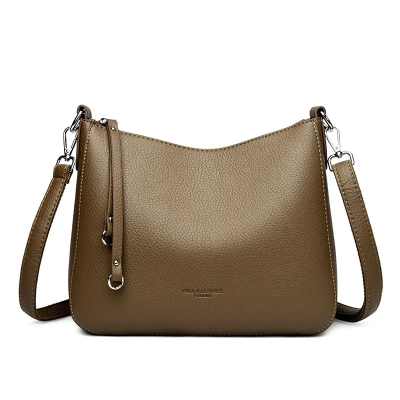 New Luxury Designer Handbag Solid Color PU leather Women Shoulder Bag Casual Crossbody Bags for Women New Zipper Messenger Bag