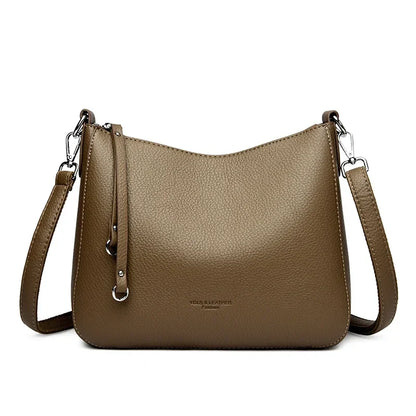 New Luxury Designer Handbag Solid Color PU leather Women Shoulder Bag Casual Crossbody Bags for Women New Zipper Messenger Bag