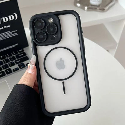 Luxury Matte For Magsafe Transparent Phone Case For iPhone 17 16 15 14 13 12 Pro Max 11 17 Pro 16 Plus Air Magnetic Bumper Cover