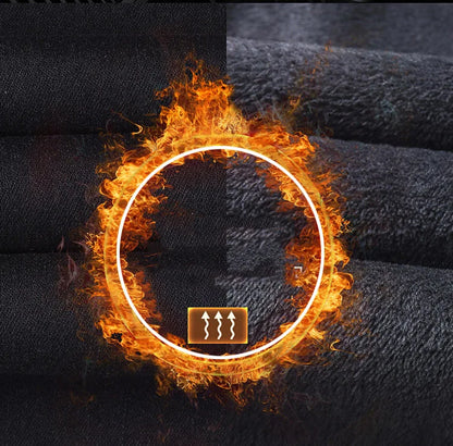 2025 New Winter Pure Black Fleece Thick Warm Jeans Men's loose Straight Elastic Denim Pants classics Casual Plush Trousers