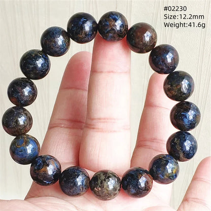 Natural Blue Pietersite Bracelet Women Men Beads Round Beads Chatoyant Cat Eye Fire Pietersite Namibia AAAAAA