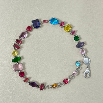 Candy Colorful Imitation Crystal Dopamine Unique Design Choker Necklace Bracelet Earrings, Jewelry for Women Bridal Gift