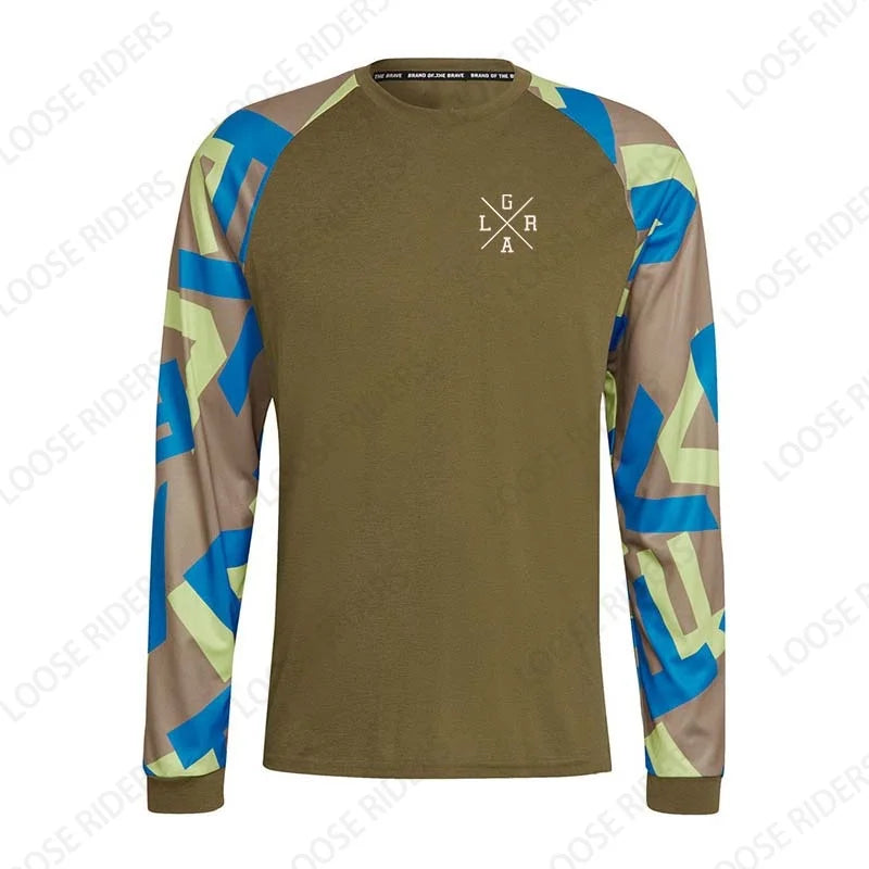 Men's Motorcycle Lrga Jersey MTB BMX Mountain Bike T-Shirt Long Sleeve Downhill Loose Rider Jersey MX Endurance Race Clothing