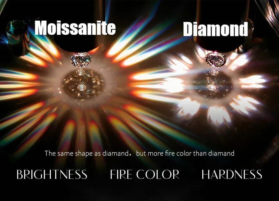 Luxurly D VVS1 Color Moissanite Stud Earrings For Women Top Quality 100% 925 Sterling Silver Sparkling Wedding Jewelry
