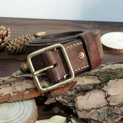 4.1CM Men High Quality Genuine Leather Belt Luxury Designer Brass Pin Buckle Belts Pure Cowskin Vintage Strap Male Jeans for Man