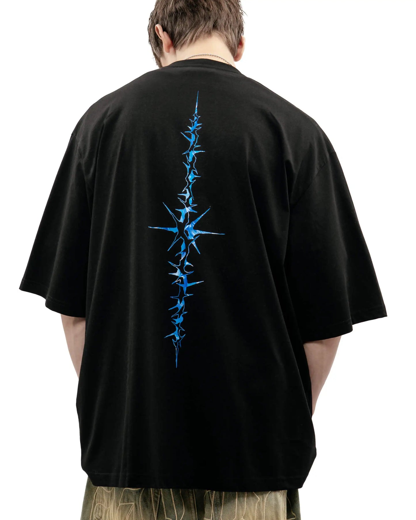 Harajuku Oversized Streetwear Men's Clothing The Bright Side Graphic Print Tshirt Cotton Hip Hop Punk Short Sleeve Tops Goth Y2k