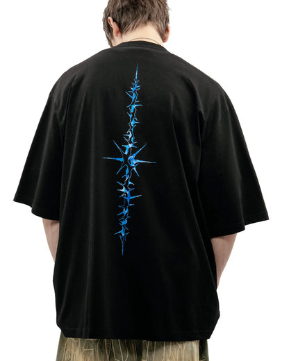 Harajuku Oversized Streetwear Men's Clothing The Bright Side Graphic Print Tshirt Cotton Hip Hop Punk Short Sleeve Tops Goth Y2k