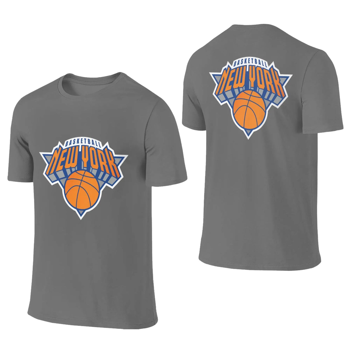 100% Cotton New York Basketball T-Shirt Men's Double Sided T Shirt Men O-Neck Summer Shirts Tops Oversized