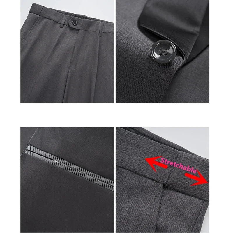 Red Men's Suit 3 Piece, Wedding Party Dress Jacket with Pants Vest, Blue, Green, Gray, Black Available, Asian Size M-5XL 6XL