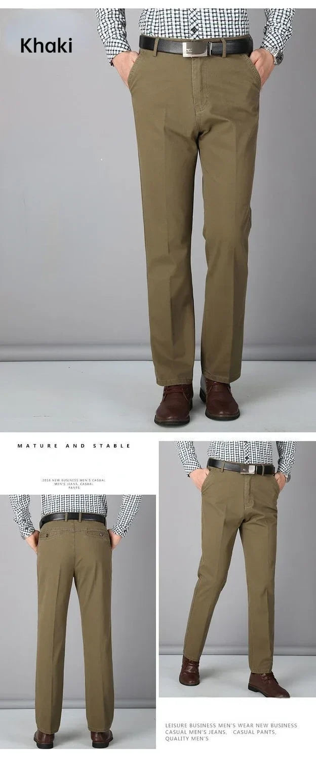 100% Cotton Summer Thin Suit Pants Mens Casual Autumn Thick Classic Business Fashion Stretch Trousers Male Brand Clothes KOACUS