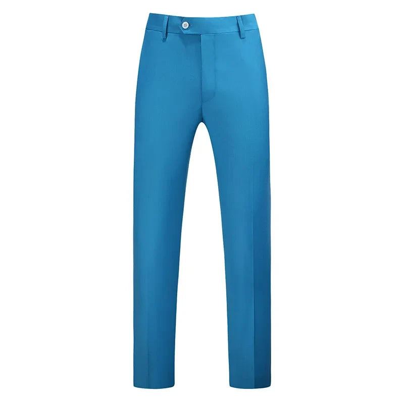 2026 New Men's Middle Waist Pants, 25 Color Choice, Elegant Office Men Trouser, Modest Green Pink Yellow Asian Size M-6XL