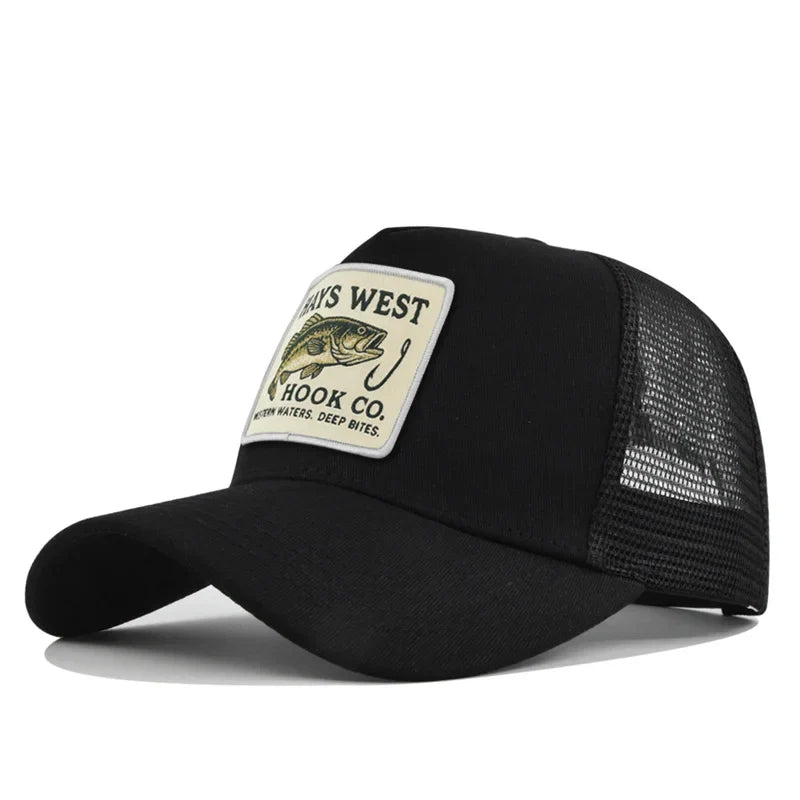 High Quality Fishing Embroidery Baseball Cap for Men Women Outdoor Fishing Snapback Mesh Hat Breathable Sunshade Dad Trucker Hat
