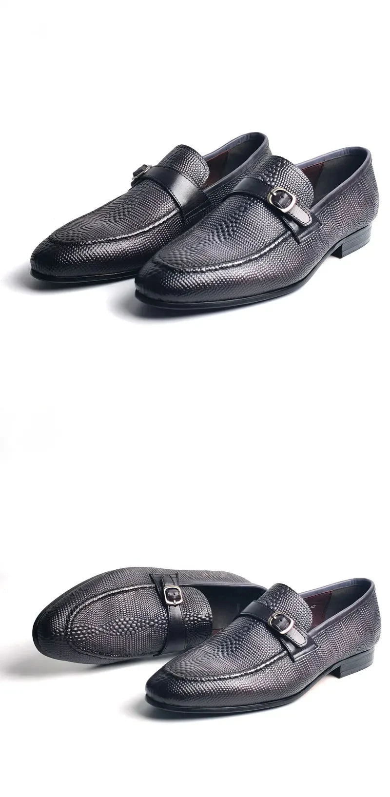 Luxury Men's Genuine Leather Loafers Buckle Slip-On Dress Shoes for Wedding, Party & Business Premium Comfort Casual Shoe