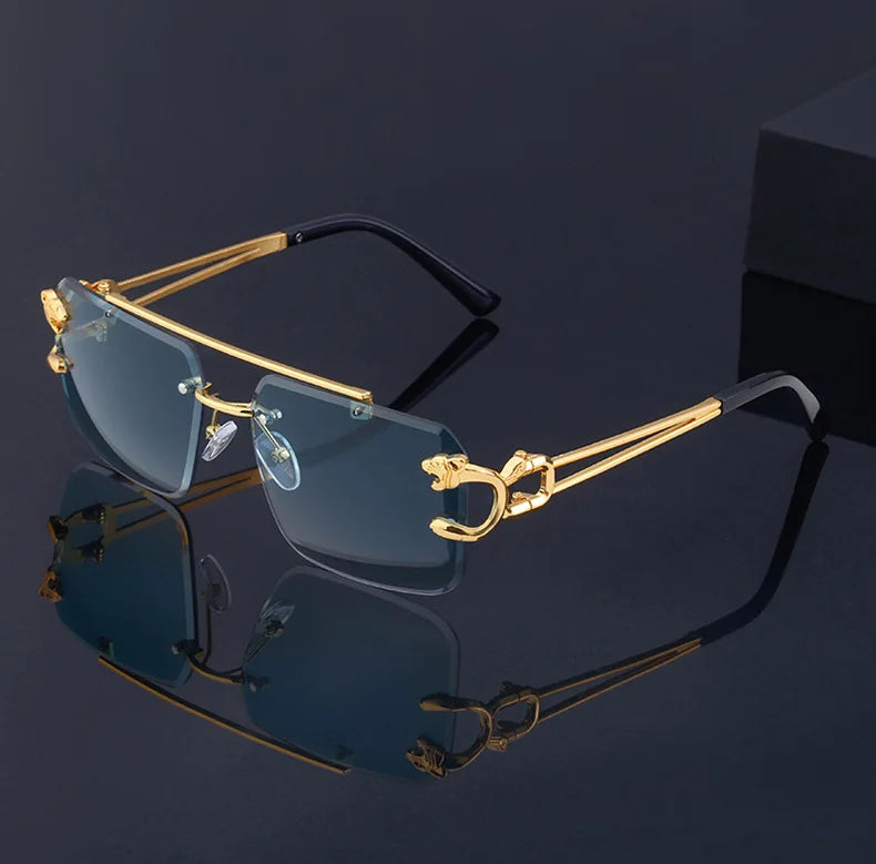 New Retro Rimless Sunglasses For Men Steampunk Sunglasses Women Punk Fashion Glasses Vintage Shades Gafas De Sol Sonnenbrill Sun