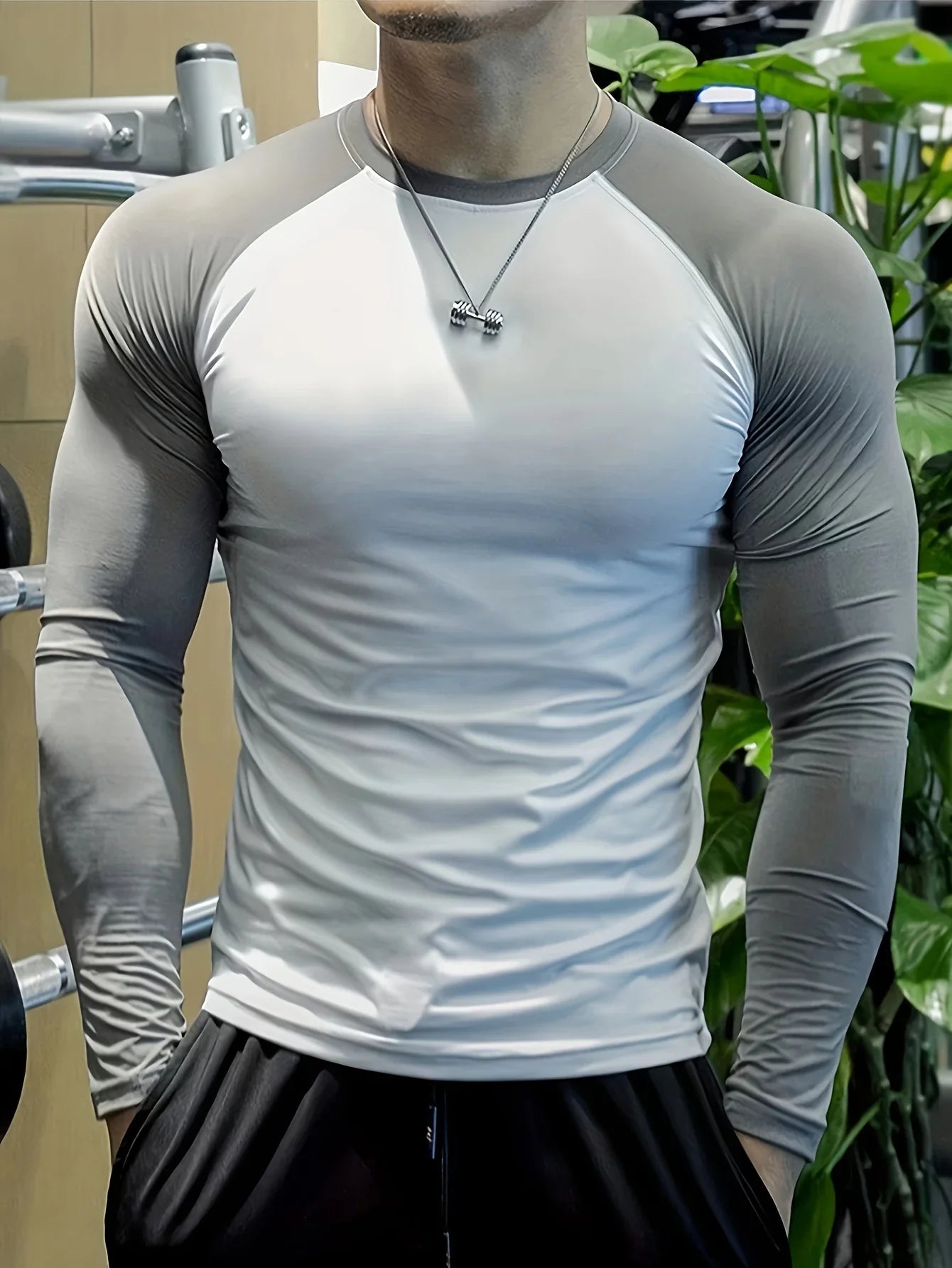 Men's quick drying soccer and basketball tight fitting top, high elasticity cycling compression training suit