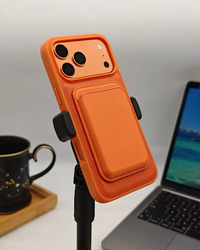 Ultra Thin Epsom PU Leather Magnetic Phone Case Non-Slip Grip Anti Fingerprint Phone Cover for iPhone 17 Pro 17 Pro Max