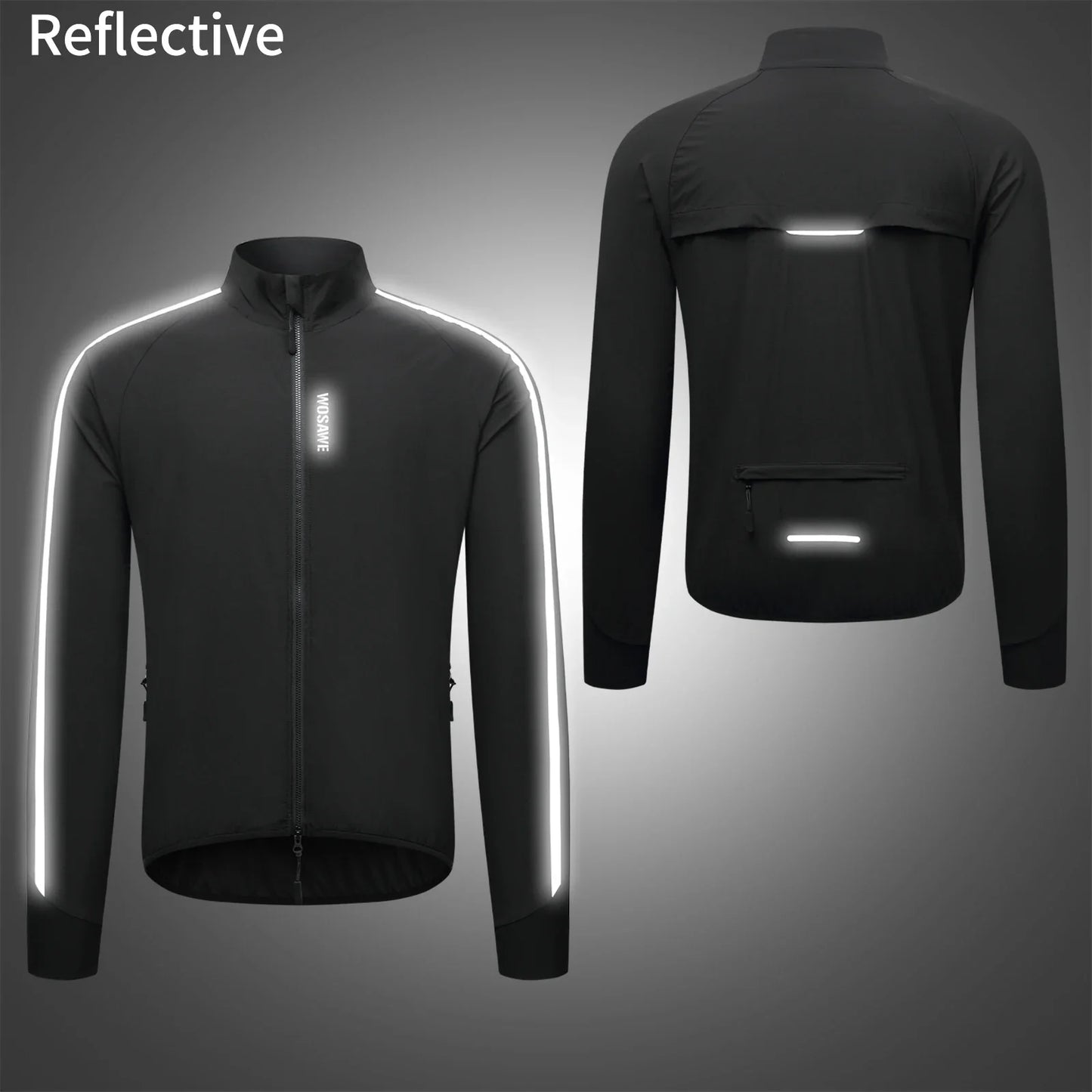 Men's Cycling Windbreaker Ultralight Reflective Windproof Jacket Men MTB Road Bike Wind Coat Long Sleeve Bicycle Clothing