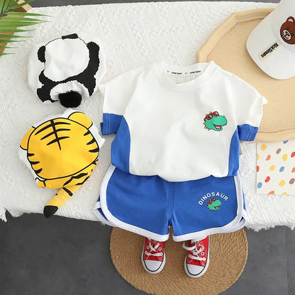 Toddler Baby Boy Girl Clothing Sets Summer Casual Infant Cute Animal Modeling 2pcs Outfits Cotton T-shirt+Shorts Kids Tracksuit