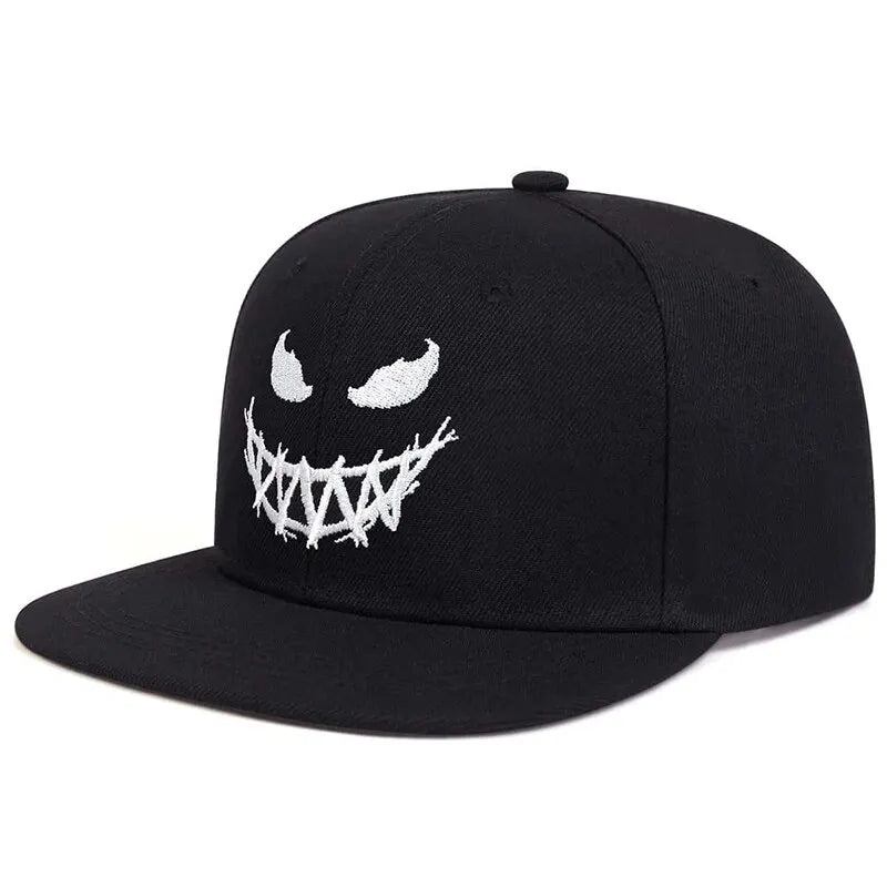 Unisex Personality Ghost Expression Embroidery Hip-hop Hats Outdoor Adjustable Casual Baseball Caps Sunscreen Hat
