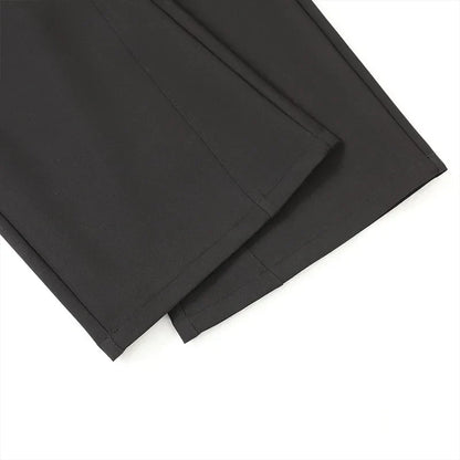 Black Business Suit Pants Men's Small Flared Elastic Comfortable Drape Loose Solid Color Office Casual Trousers Male Clothes