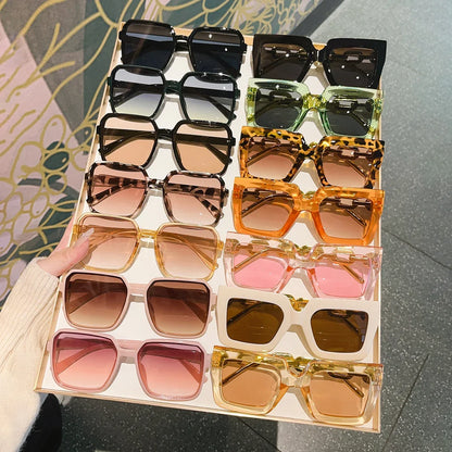 14Pcs Women's European and American Classic Popular Square Frame Versatile Street Style Party Beach Elegant Set Glasses