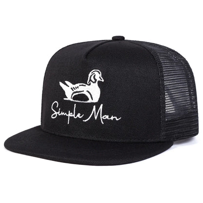 Unisex Simple Man Duck Embroidery Hip-hop Net Hats Spring Summer Outdoor Adjustable Casual Baseball Caps Sunscreen Hat