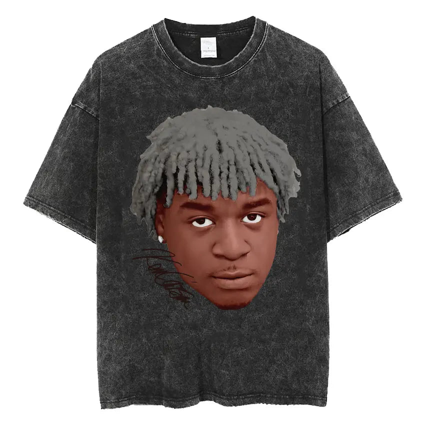 Retro Washed Playboi Carti I AM MUSIC Logo T Shirt Opium Ken Carson Narcissist Tour Antagonist Rap T-shirts Men's Oversized Tees