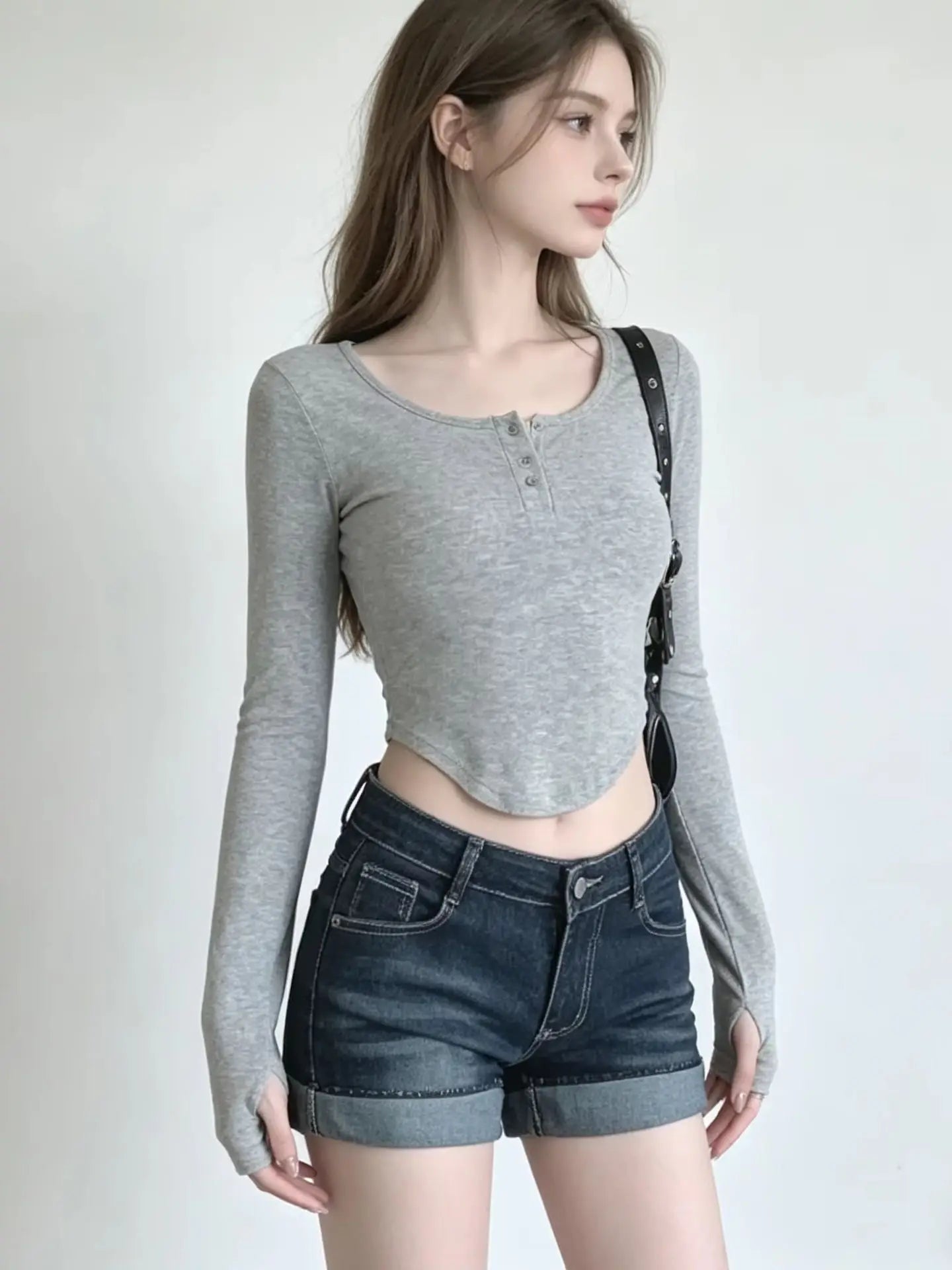 Women's Deep Blue Denim Shorts Washed Y2K Fashion Harajuku High Street 2000s Style Streetwear 90s Retro Shorts Jeans Clothing