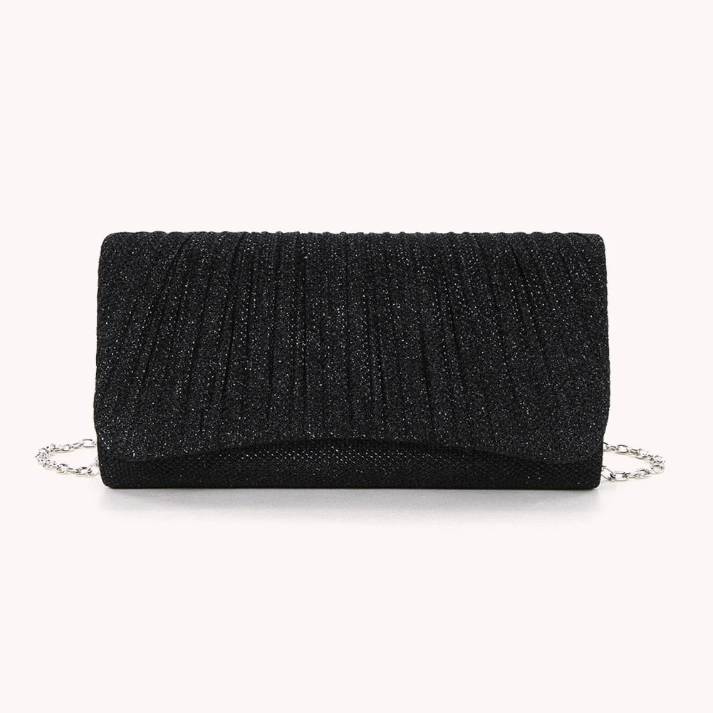 Women Shiny Crossbody Bag Elegant Sparkle Shoulder Bags Clutch Bag Fashion Chain Tote Handbag Ladies Chic Evening Wedding Clutch