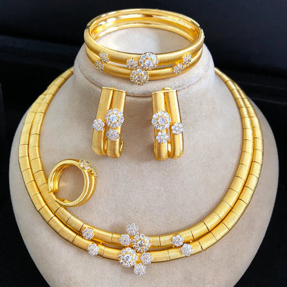 Simple Multicolor African Jewelry Sets for Women Wedding Luxury Naija Jewelry Set Cubic Zirconia Dubai Bridal Jewelry Sets