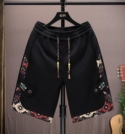 2025 Trendy Summer Embroidery Shorts Men Streetwear Hip Hop Straight Leg Short Pants Casual Sports Five-Point Pants male