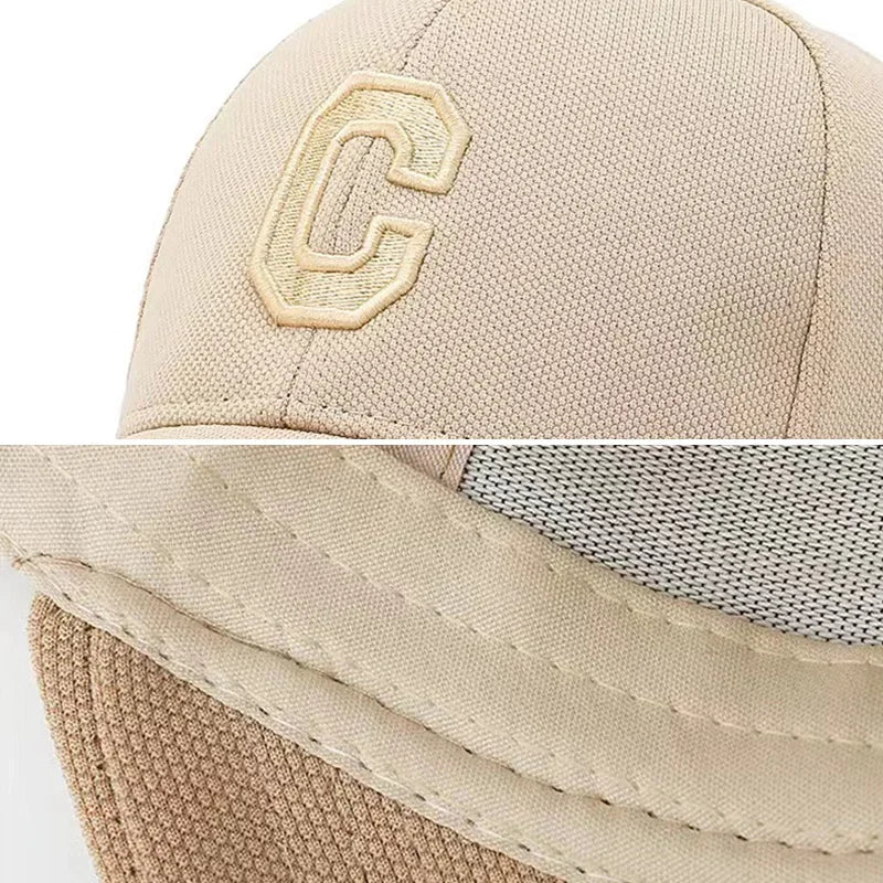 Simple Letter C Embroidered Baseball Cap For Men Women Solid Color Adjustable Sun Hat Unisex Casual Hip Hop Dad Trucker Cap
